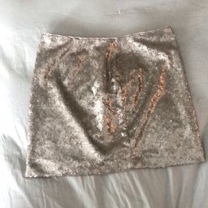 Gold sequin skirt
